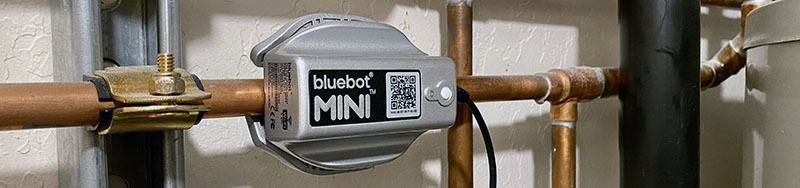 Bluebot Mini - Smart Water Meter Installed on copper pipe